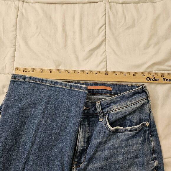 Pilcro Anthropologie Jeans Womens 29 Blue Relaxed Straight Leg Crop Denim Boho - Picture 9 of 9